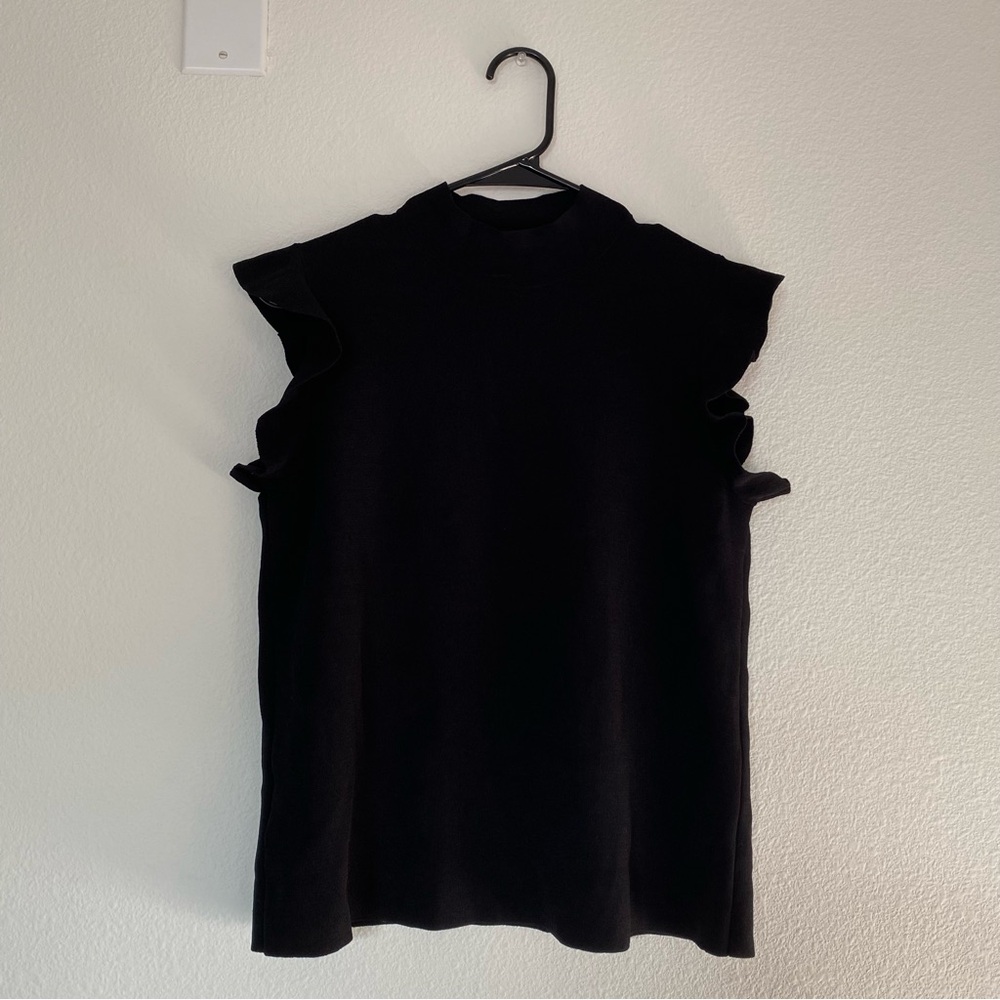 Ann Taylor Ruffle Trim Summer Sweater Top Medium